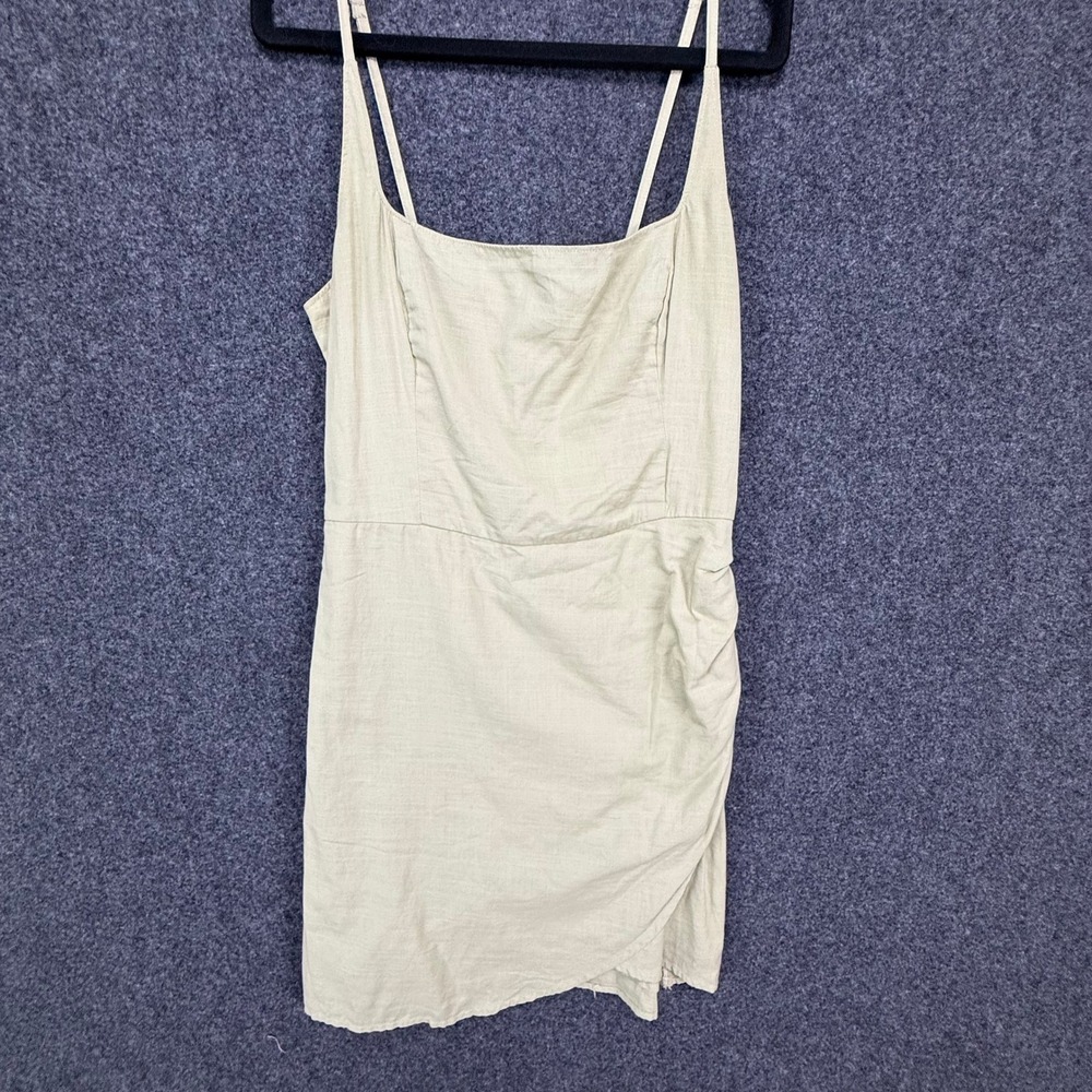 Abercrombie & Fitch Linen Blend Green Mini Dress S Early 2010s Y2K, Indie Sleaze